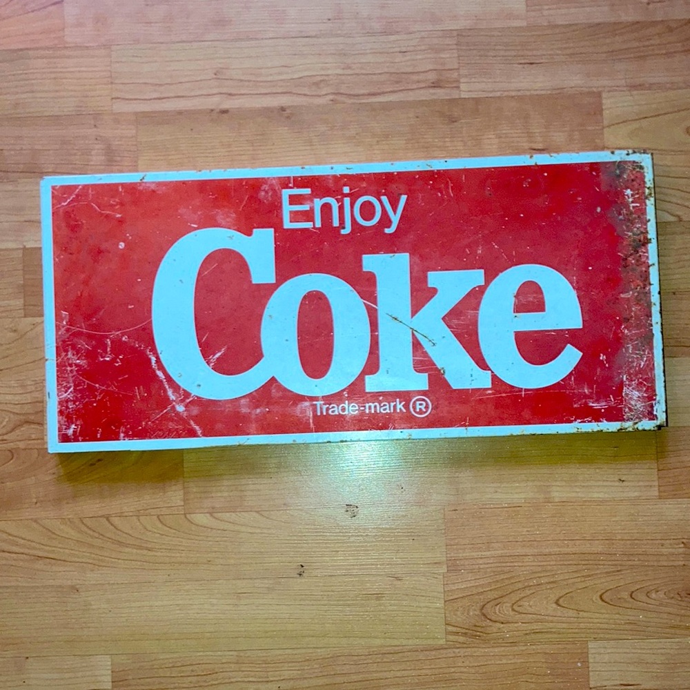Vintage Antique Steel Coke Sign